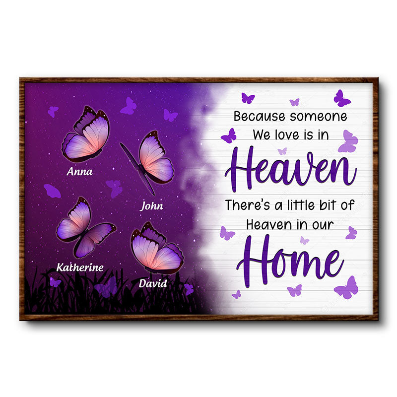 Butterfly Heaven In Our Home - Memorial Gift - Personalized Custom Poster