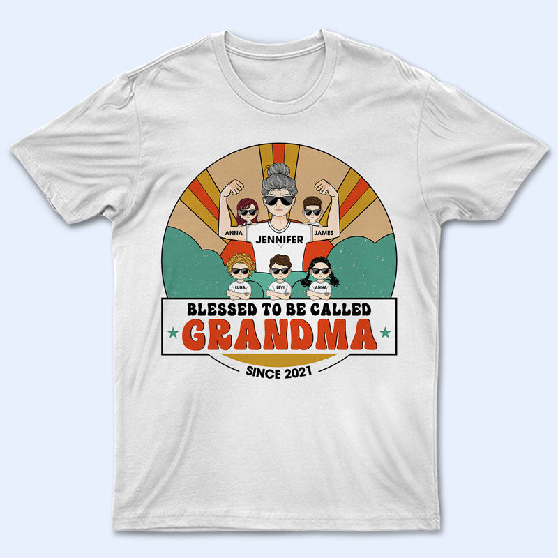Grandma Losing My Mind One Kid At A Time Family - Gift For Grandparents - Personalized Custom T Shirt