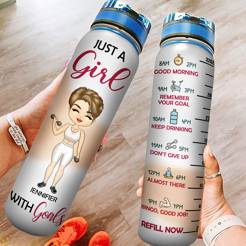 Personalized Female Gymer Water Bottle - My Daily Workout