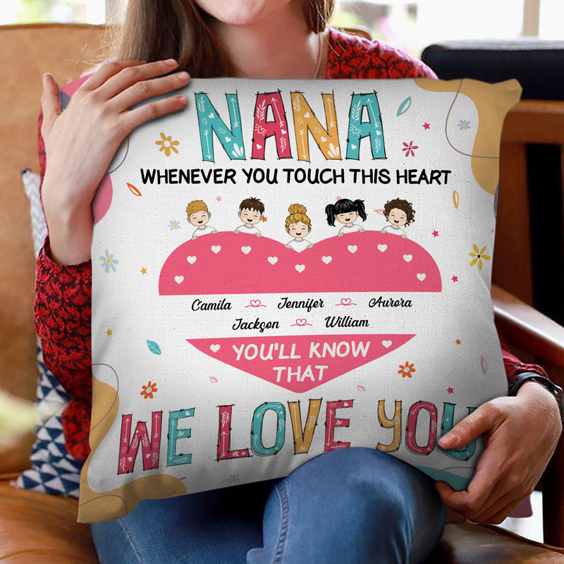 Grandma Whenever You Touch This Personalized Throw Pillow Cover