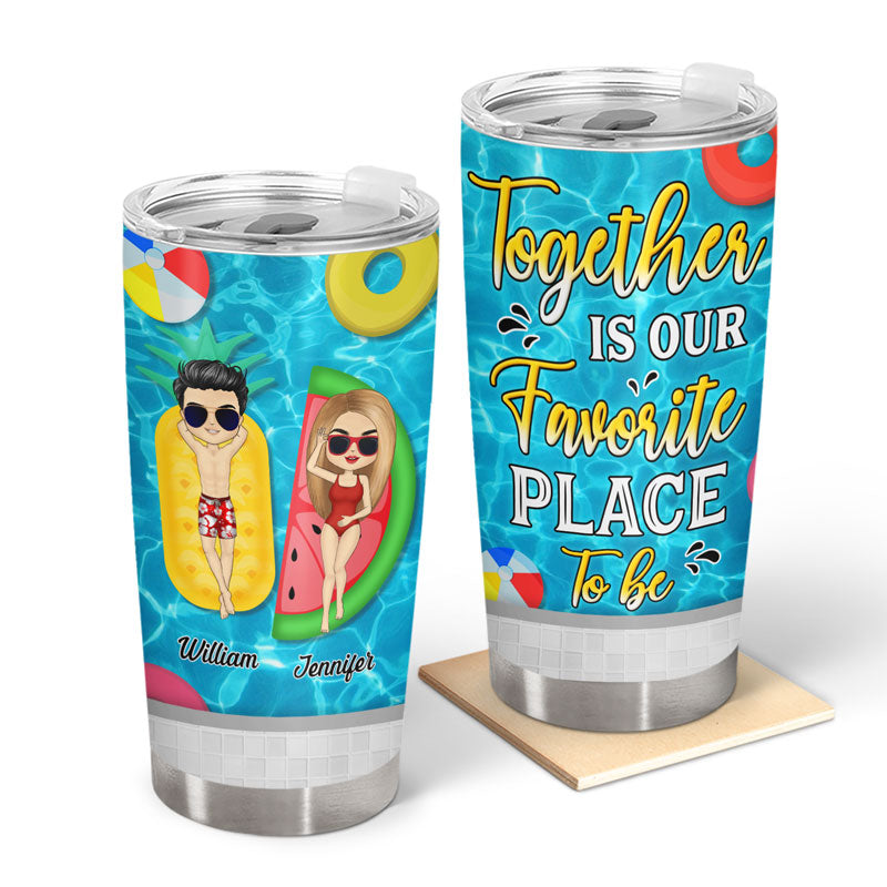 Together Is Our Favorite Place To Be - Couple Gifts - Personalized Custom Tumbler