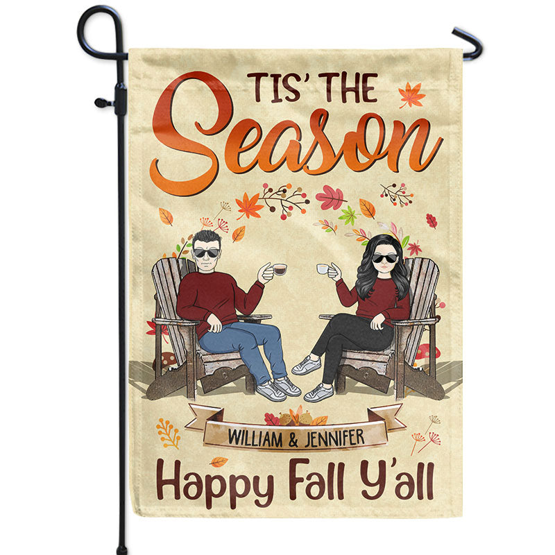 Fall Couple Tis' The Season - Gift For Couple - Personalized Custom Flag