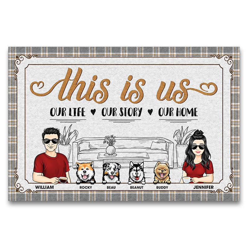 Couple This Is Us Husband Wife - Gift For Dog Lovers - Personalized Custom Doormat