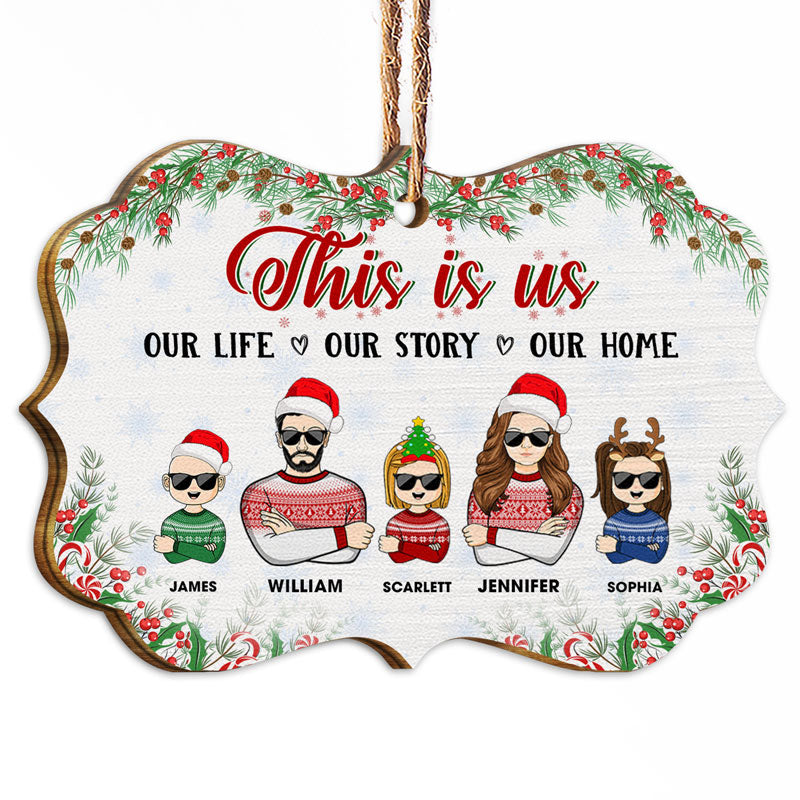 Family This Is Our Life - Christmas Gift - Personalized Custom Wooden Ornament