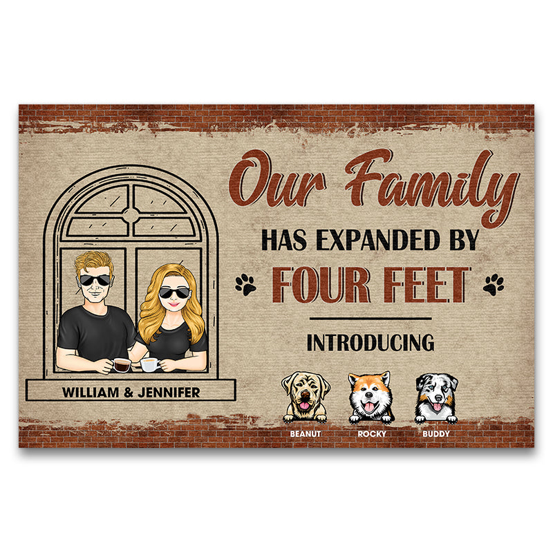 Couple Our Family Has Expanded By Four Feet - Gift For Dog Lovers - Personalized Custom Doormat
