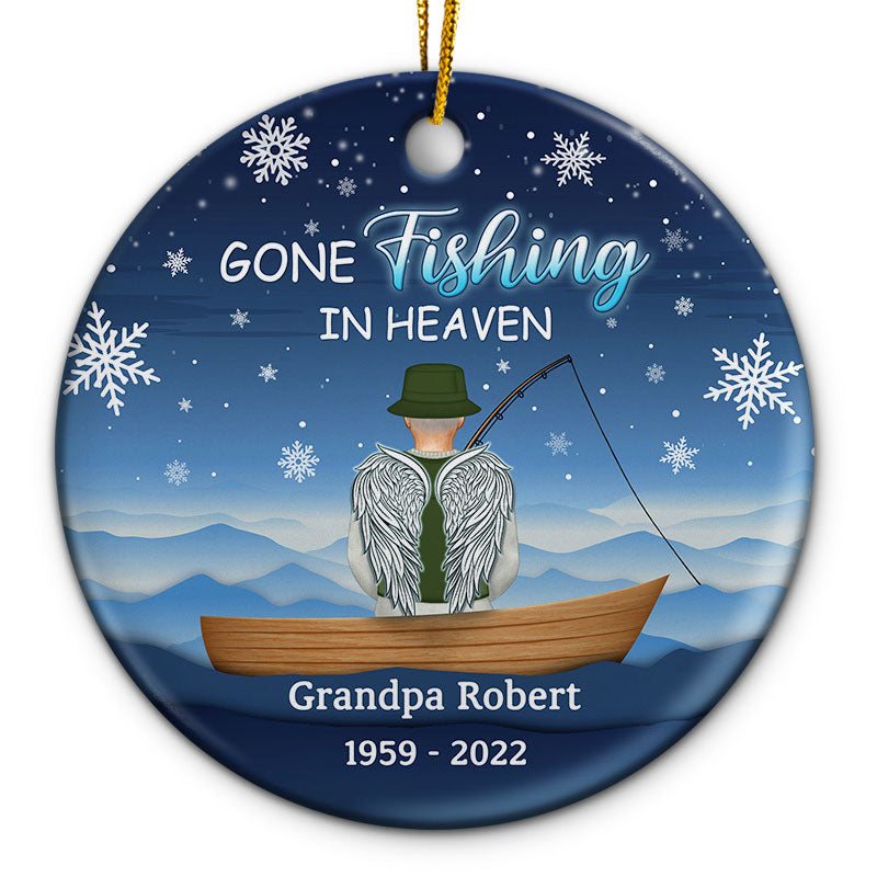Personalized Memorial Keychain Fishing in Heaven, Gone Fishing in Heaven,  Fishing in Heaven Gift, Fishing Keychain, Fisherman Memorial Gift 