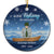 Gone Fishing In Heaven Christmas - Family Memorial Gift - Personalized Custom Circle Ceramic Ornament