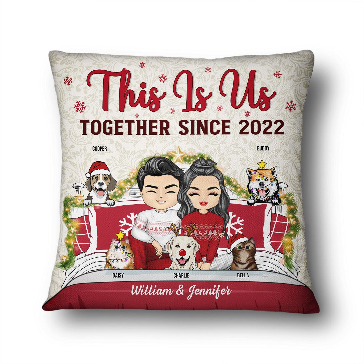 Couple This Is Us - Christmas Gift For Dog & Cat Lovers - Personalized Custom Pillow