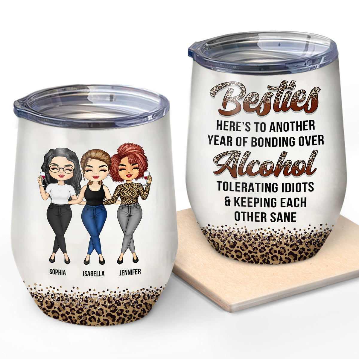 Chibi Besties Keeping Each Other Sane - BFF Bestie Gift - Personalized ...