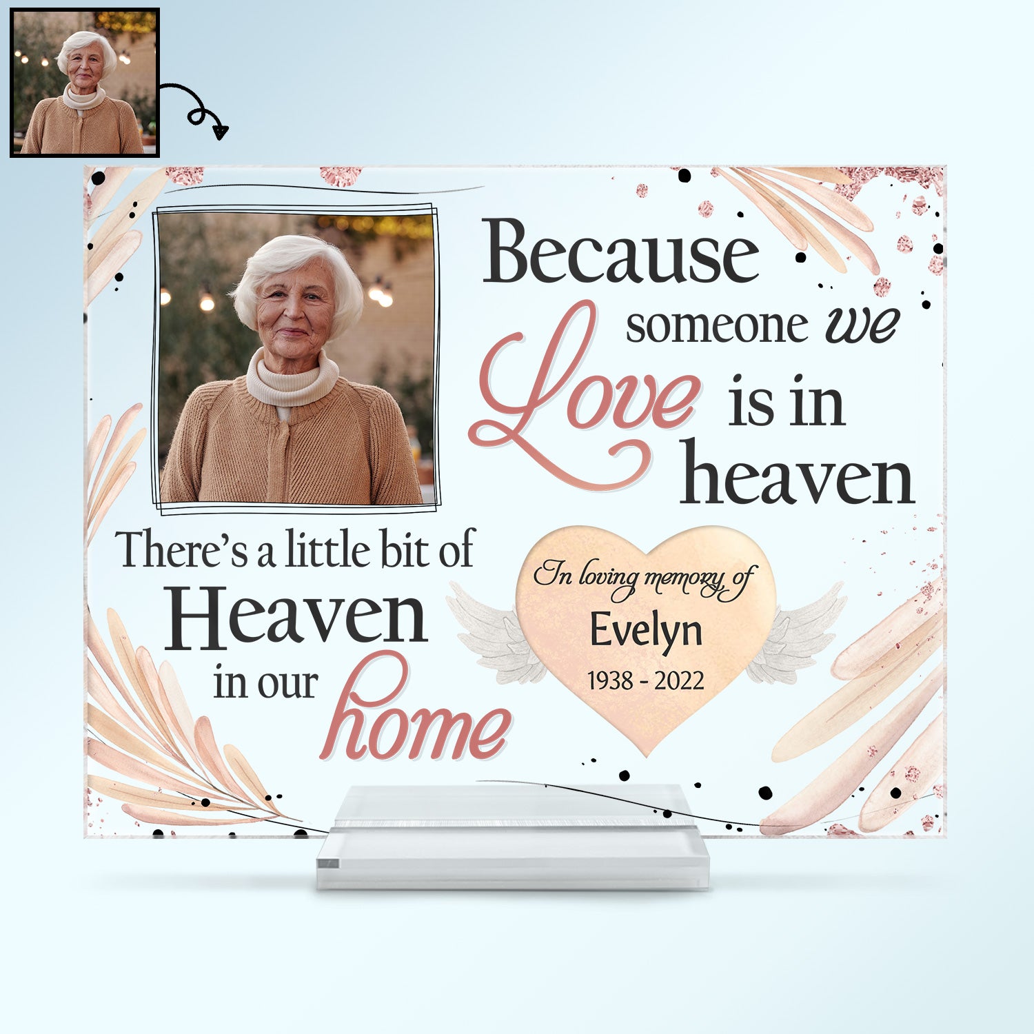 Custom Photo Someone We Love Is In Heaven - Memorial Gifts - Personalized Custom Horizontal Rectangle Acrylic Plaque