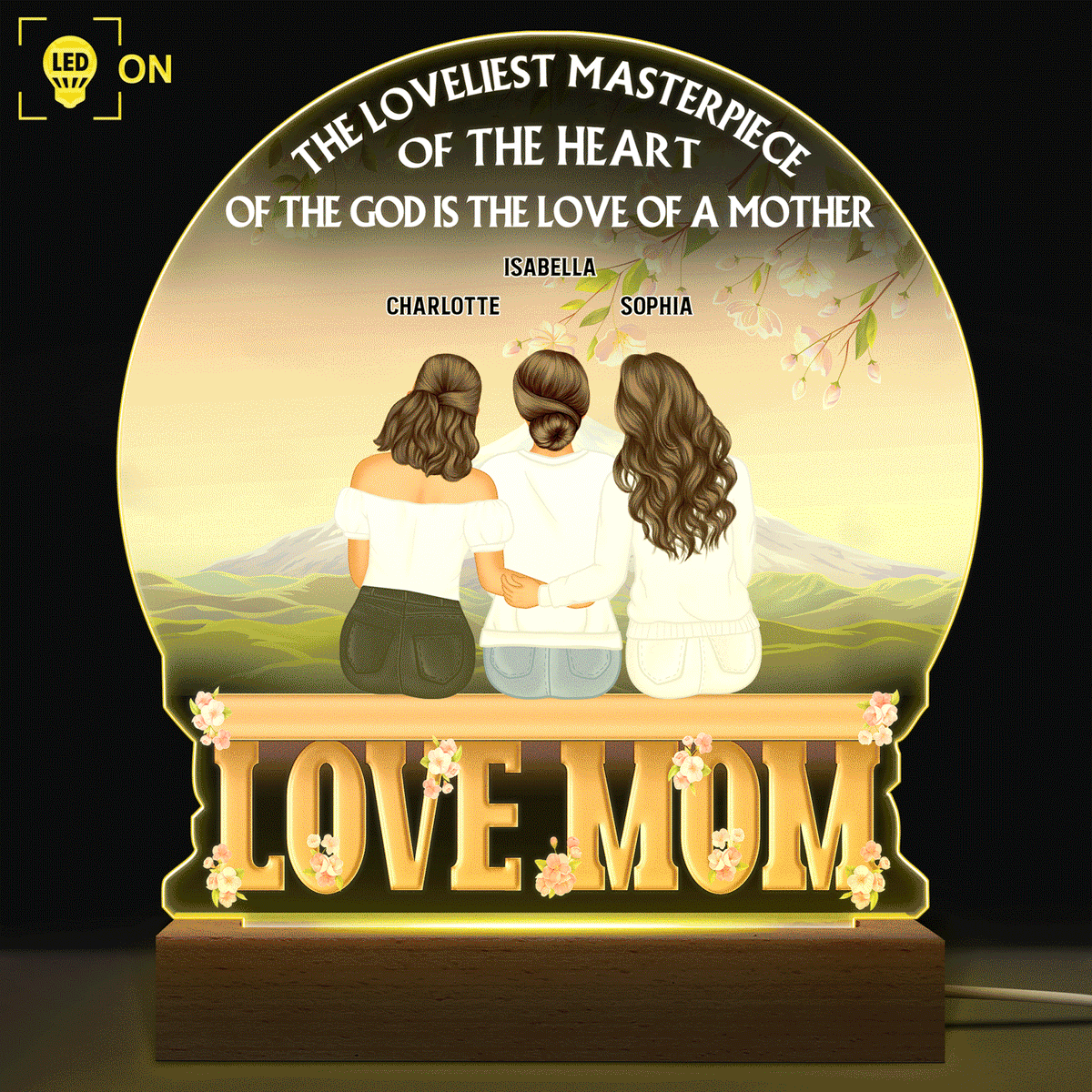 The Loveliest Masterpiece Of The Heart Is The Love Of A Mother Shaped Plaque Light Bases