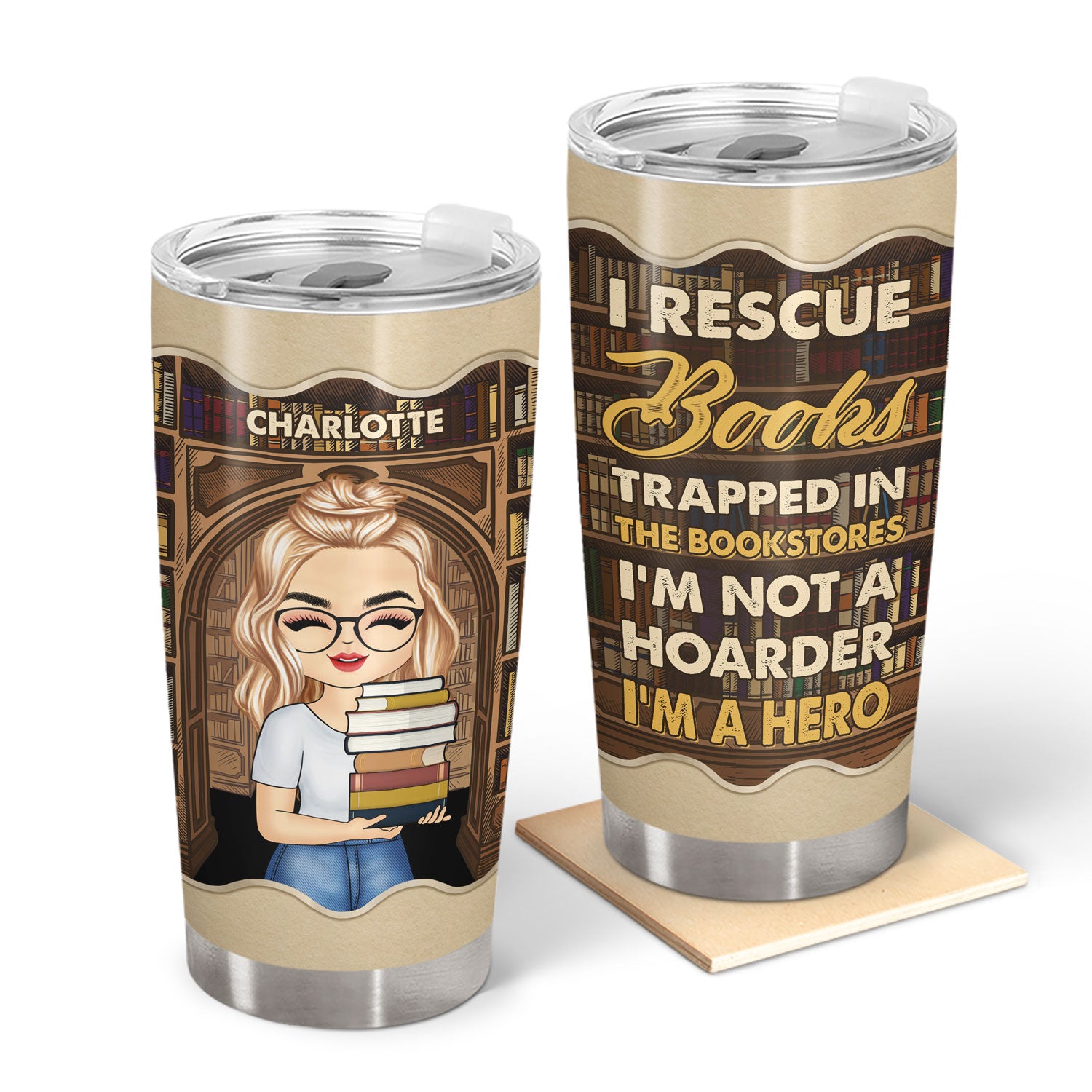 Reading Not A Hoarder - Personalized Custom Tumbler