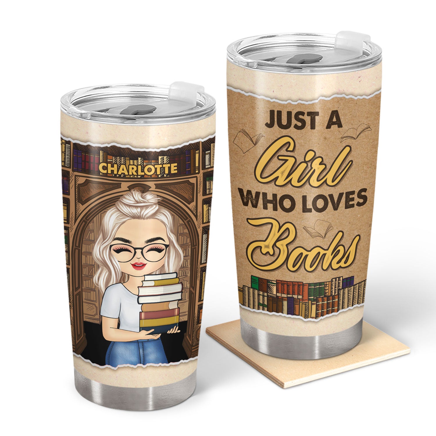 Reading Just A Girl Boy Who Loves Books - Gift For Book Lovers - Personalized Custom Tumbler