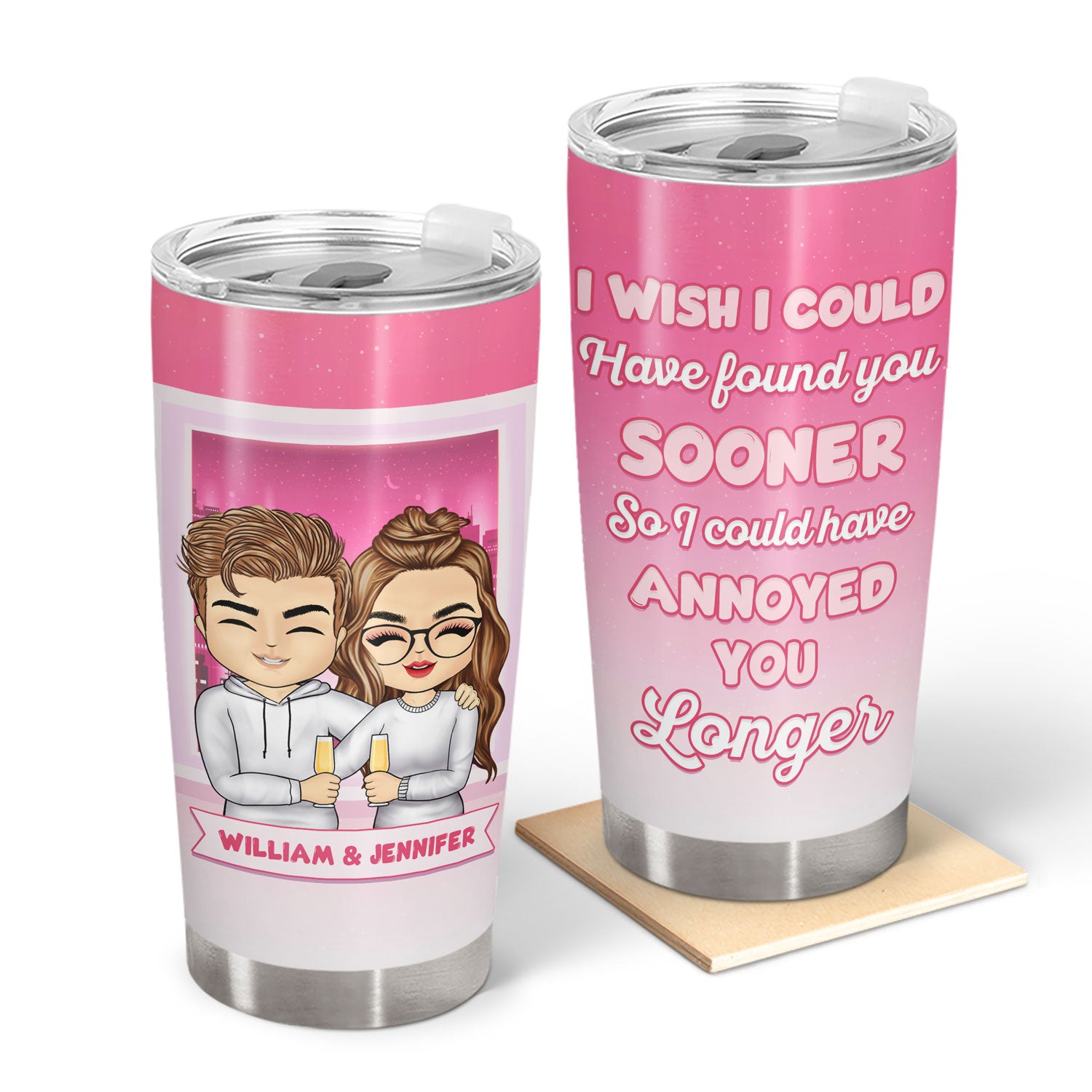 Chibi I Could Have Annoyed You Longer - Gift For Couples - Personalized Custom Tumbler