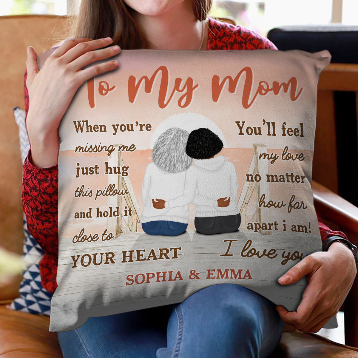 Just Hug This Pillow When You're Missing Me - Gift For Mother - Person ...