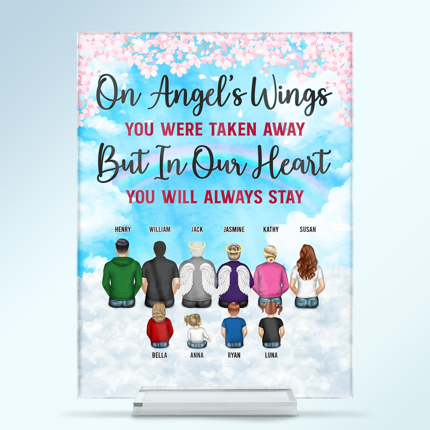 In My Heart You Will Always Stay - Memorial Gifts - Personalized Custom Vertical Rectangle Acrylic Plaque