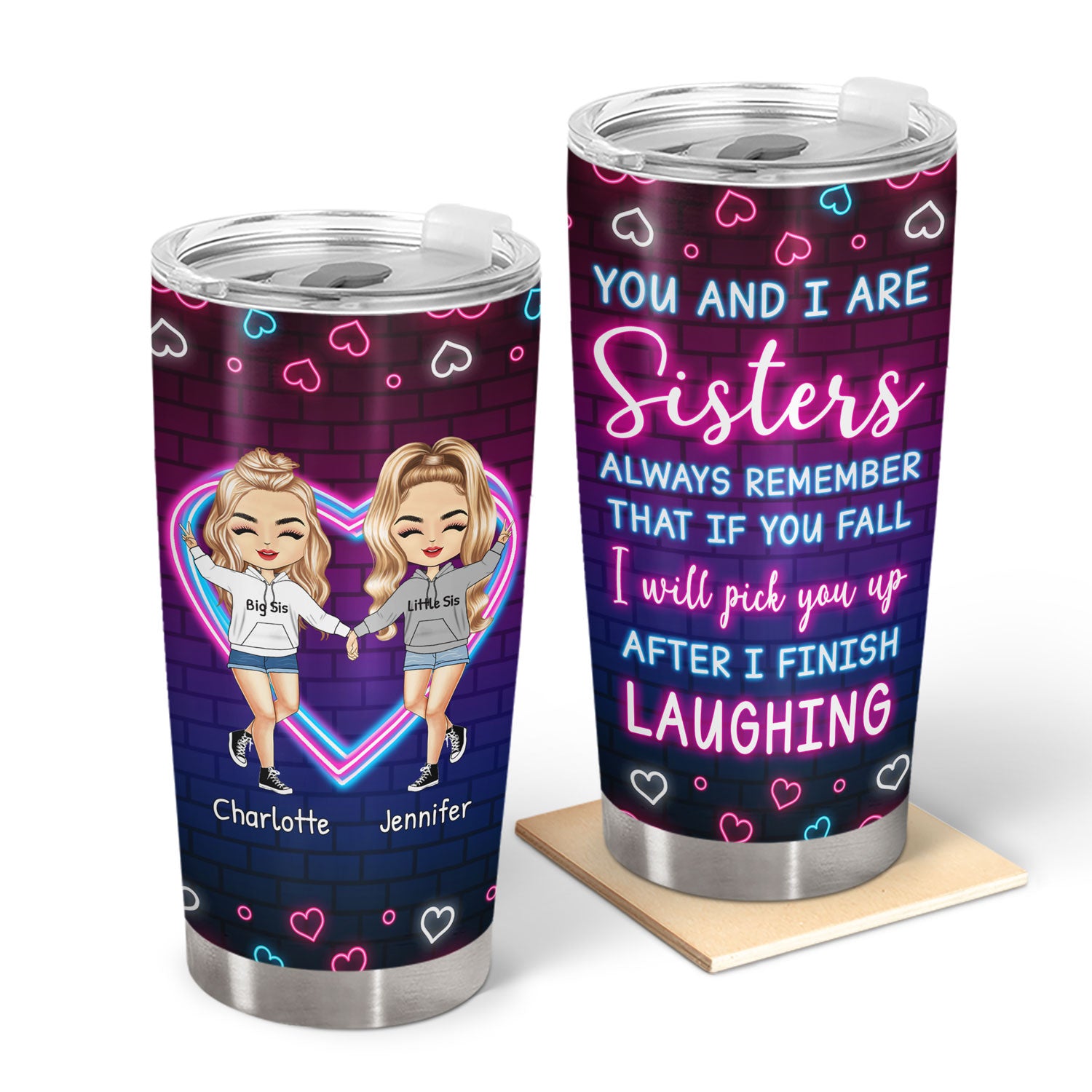 Chibi After I Finish Laughing - Gift For Sisters - Personalized Custom Tumbler