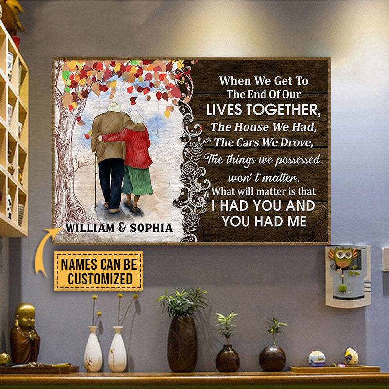 Autumn Old Couple When We Get Custom Poster, Anniversary, Wall Pictures, Wall Art, Wall Decor
