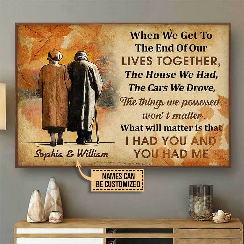 Autumn Old Couple When We Get Old Custom Poster, Fall Season, Couple Gift, Grandparents Gift, Couple Wall Art