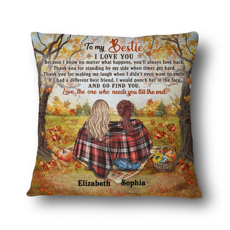 Autumn Flannel Best Friends I Love You Best Friends & Everything Nice - Personalized Custom Pillow