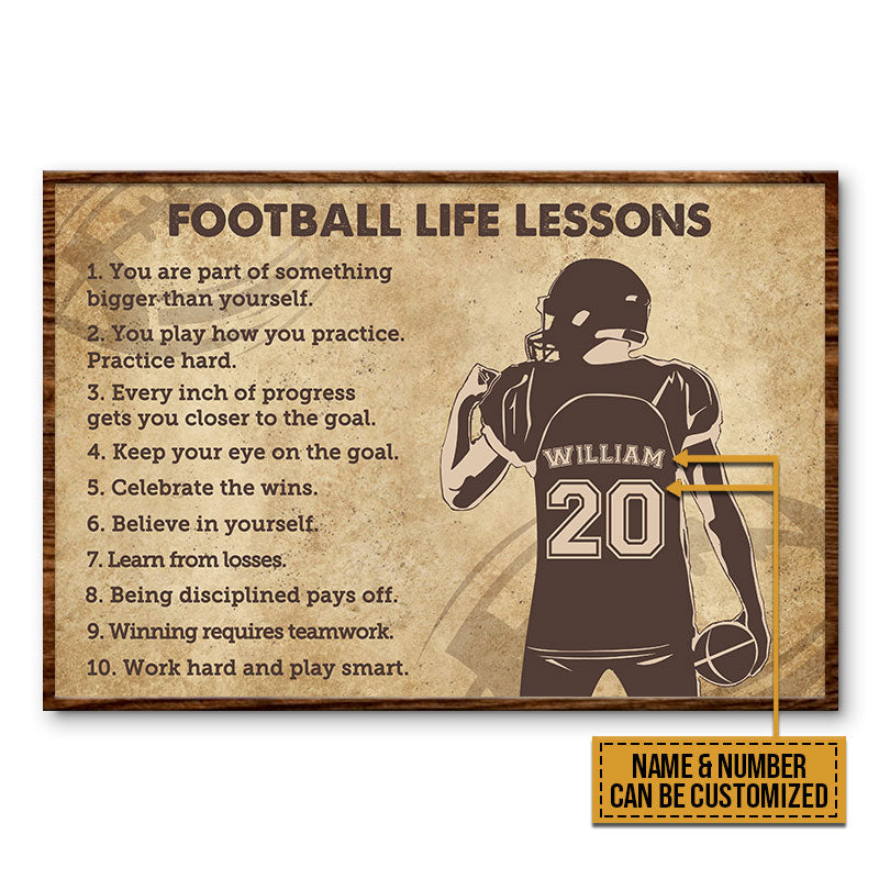 Football Life Lessons - Personalized Tumbler Cup - Birthday Gift