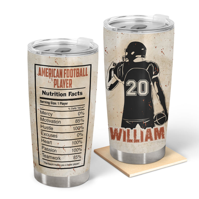 American Football Nutrition Facts - Personalized Custom Tumbler