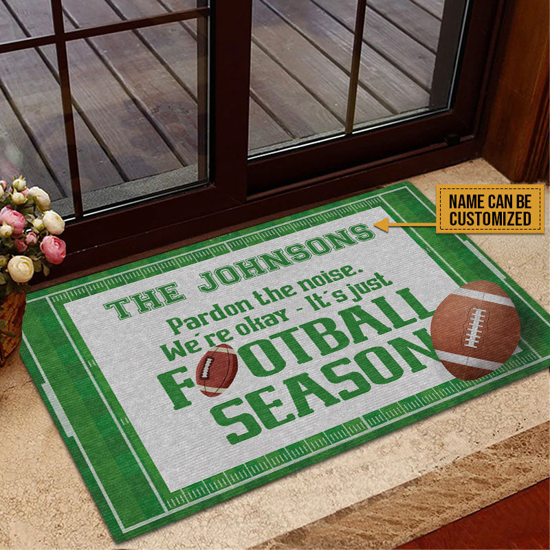 American Football Pardon The Noise Custom Doormat, Football Season, Home Decor, Outdoor Decor