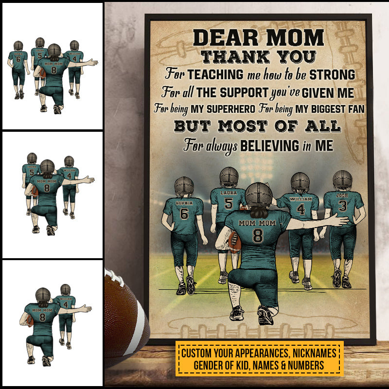 American Football Thank You My Superhero Custom Poster, Special Present For Mom