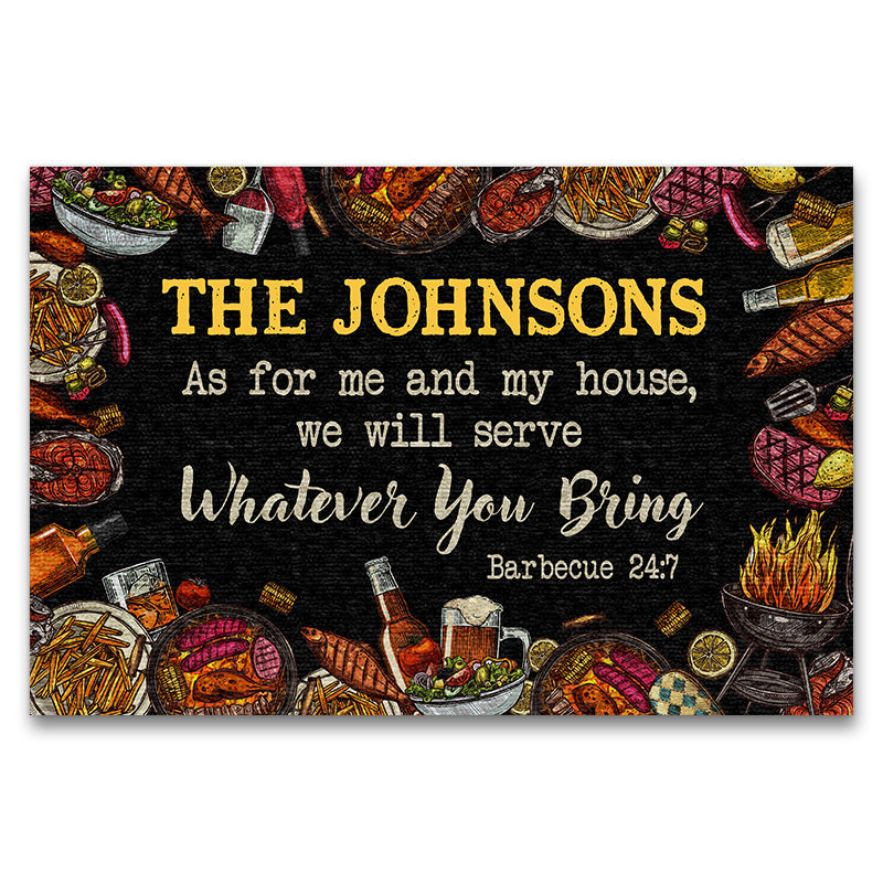 As For Me And My House Grilling BBQ Home Decor - Personalized Custom Doormat