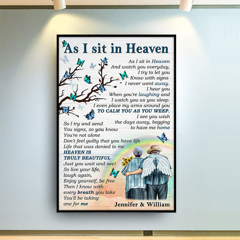 As I Sit In Heaven Old Couple - Memorial Gift - Personalized Custom Po - Wander  Prints™
