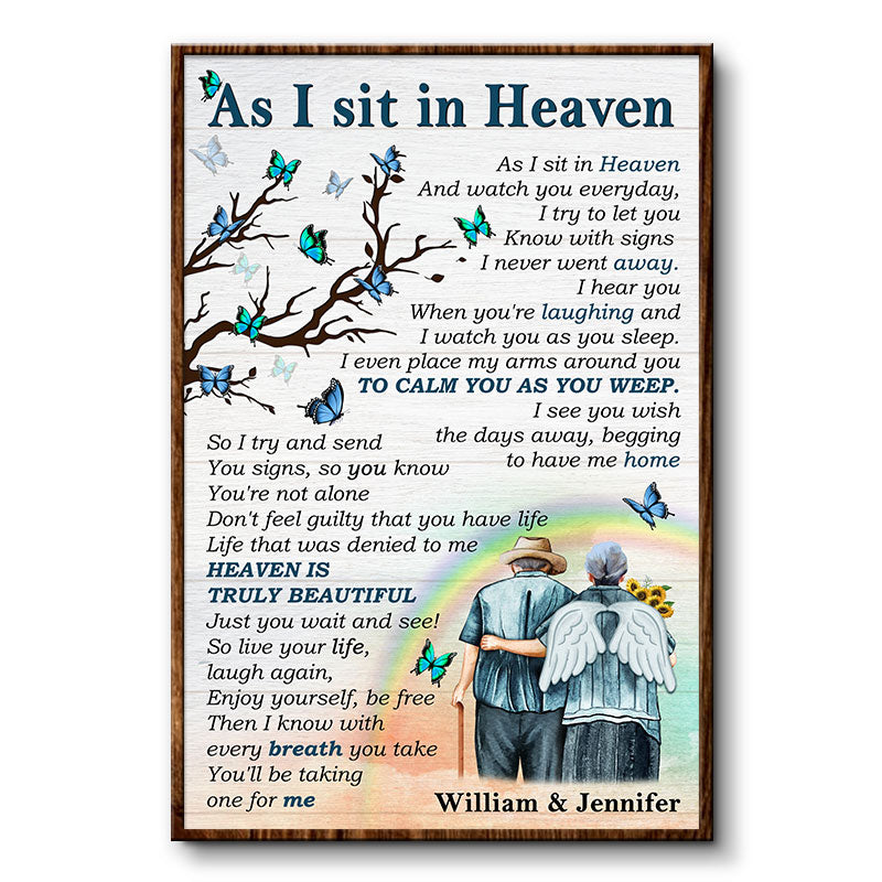 As I Sit In Heaven Old Couple - Memorial Gift - Personalized Custom Poster