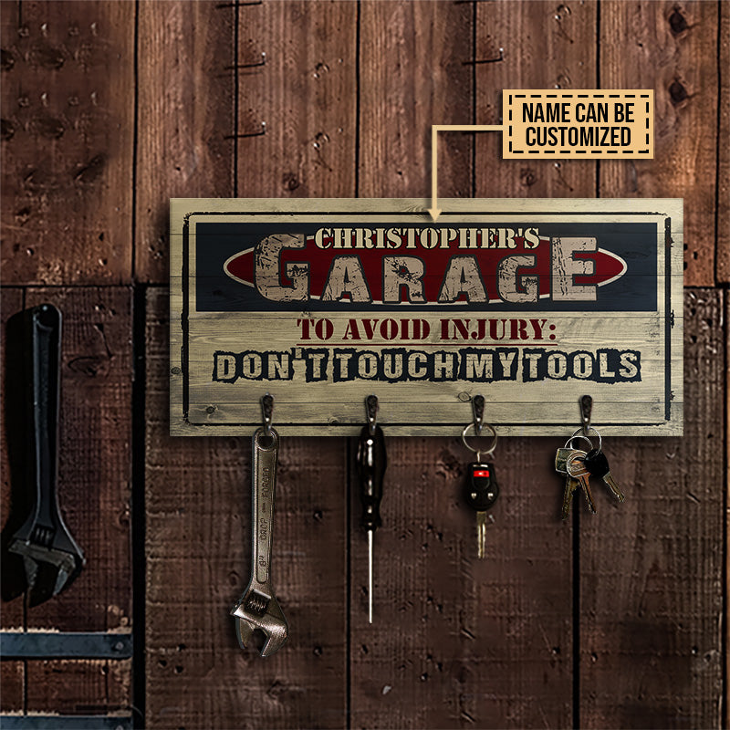 Auto Mechanic Garage To Avoid Injury Don't Touch My Tools Personalized Custom Wood Key Holder