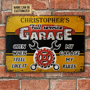 Auto Mechanic My Garage My Rules Custom Classic Metal Signs - Wander ...