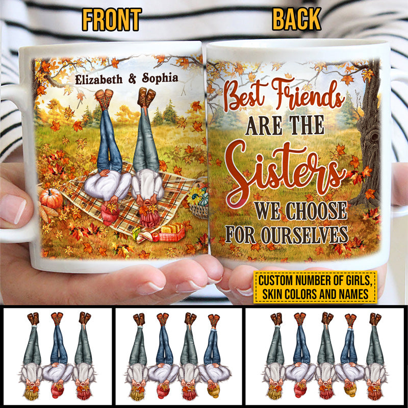 Autumn Bestie Choose For Ourselves Custom Mug, Personalized Fall BFF Mug, Gift For BFF