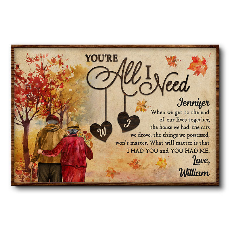 Autumn Old Couple The End - Personalized Custom Poster