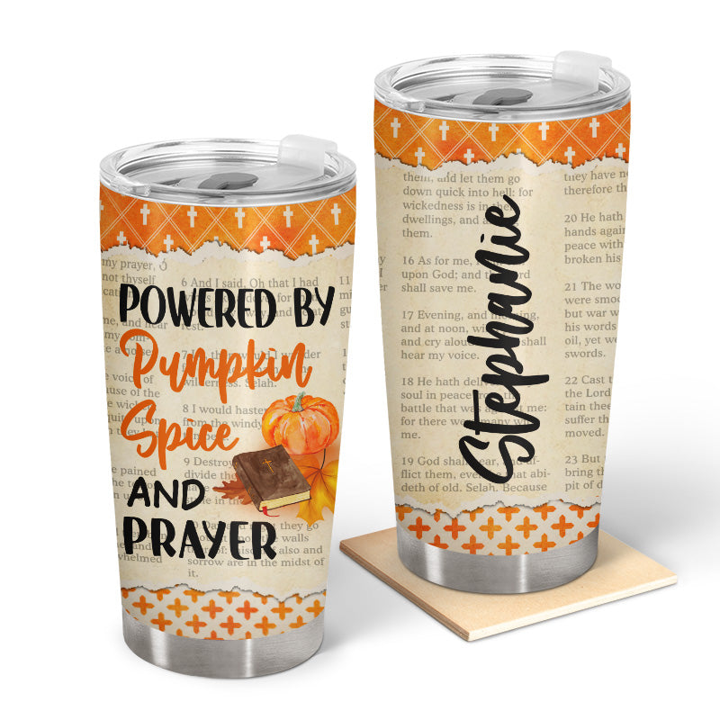 Autumn Pumpkin Spice And Prayer - Personalized Custom Tumbler