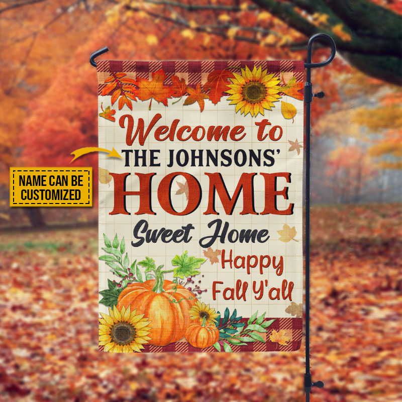 Autumn Pumpkins Home Sweet Home Custom Flag, Fall Season, Farmhouse, Home Decor