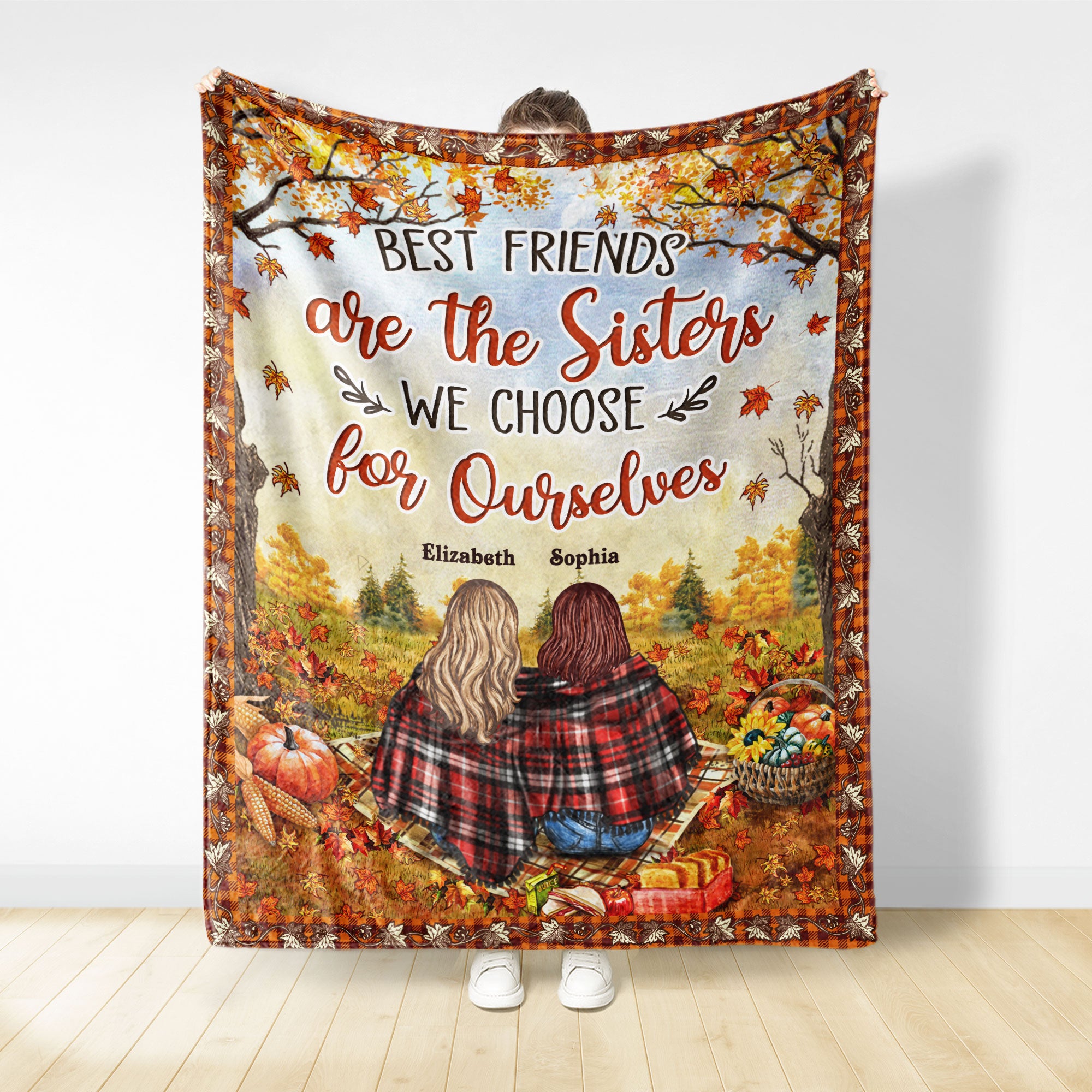 Autumn Flannel Bestie Choose For Ourselves - Personalized Custom Blanket