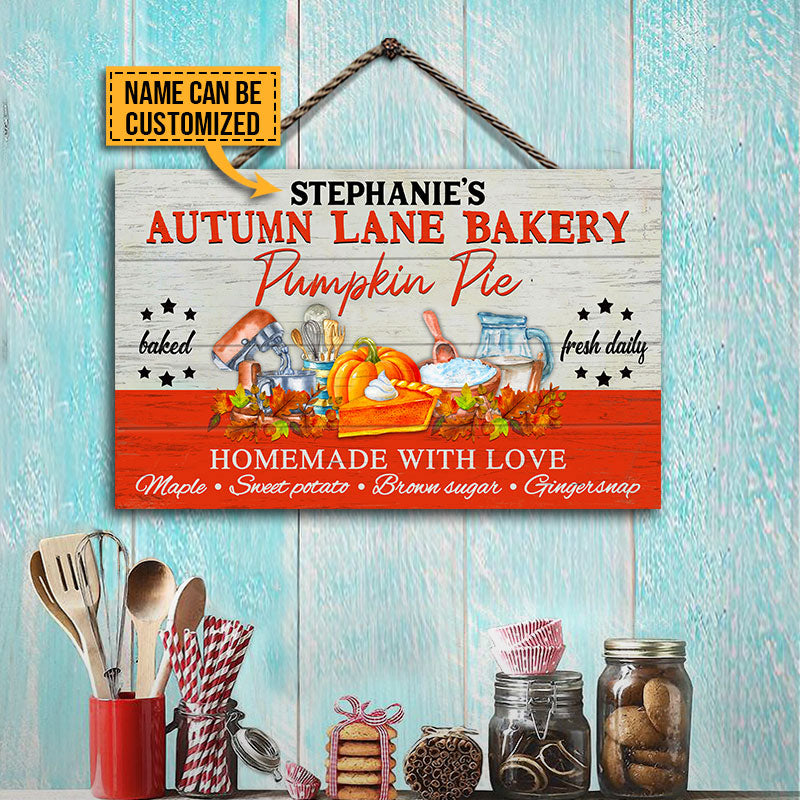 Baking Homemade With Love Fall Custom Wood Rectangle Sign, Farmhouse Decor, Pumpkin Decor