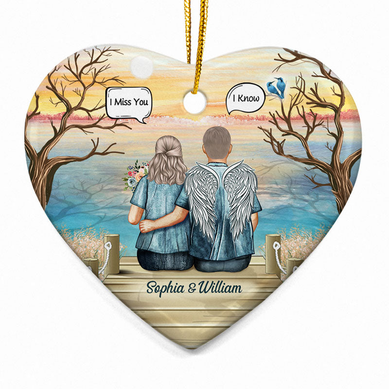 Still Talk About You Widow Middle Aged Couple - Memorial Gift - Personalized Custom Heart Ceramic Ornament