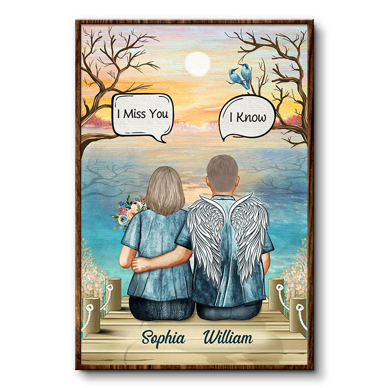 I Think About You Sympathy Middle Aged Couple - Memorial Gift - Personalized Custom Poster