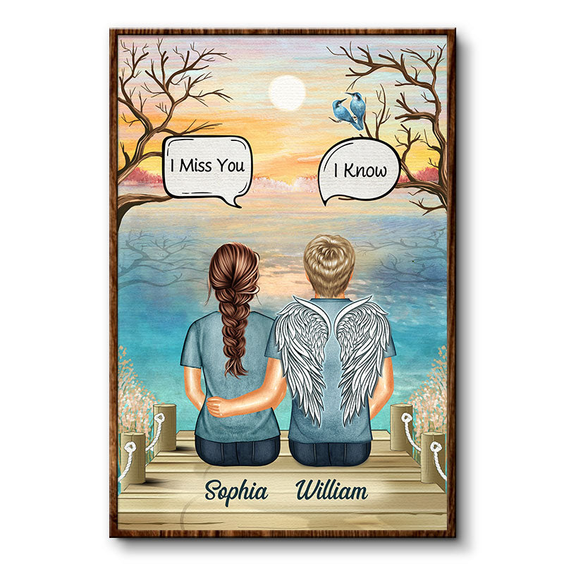 I Think About You Sympathy Young Couple - Memorial Gift - Personalized Custom Poster