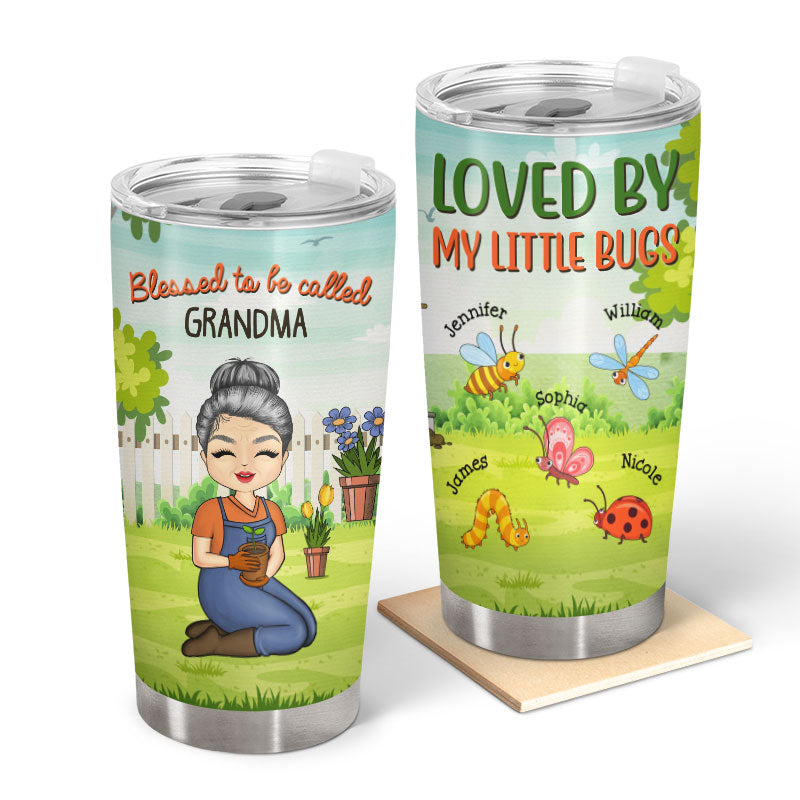Loved By My Little Bugs Gardening Lady - Gift For Women - Personalized Custom Tumbler