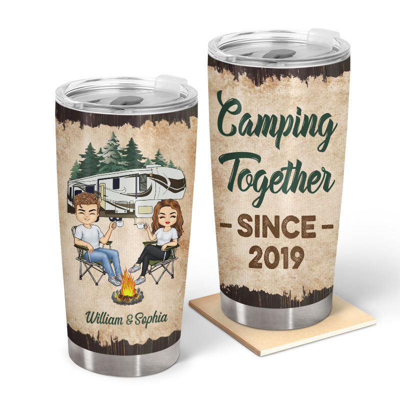 Camping Together Since Husband Wife - Couple Gift - Personalized Custom Tumbler