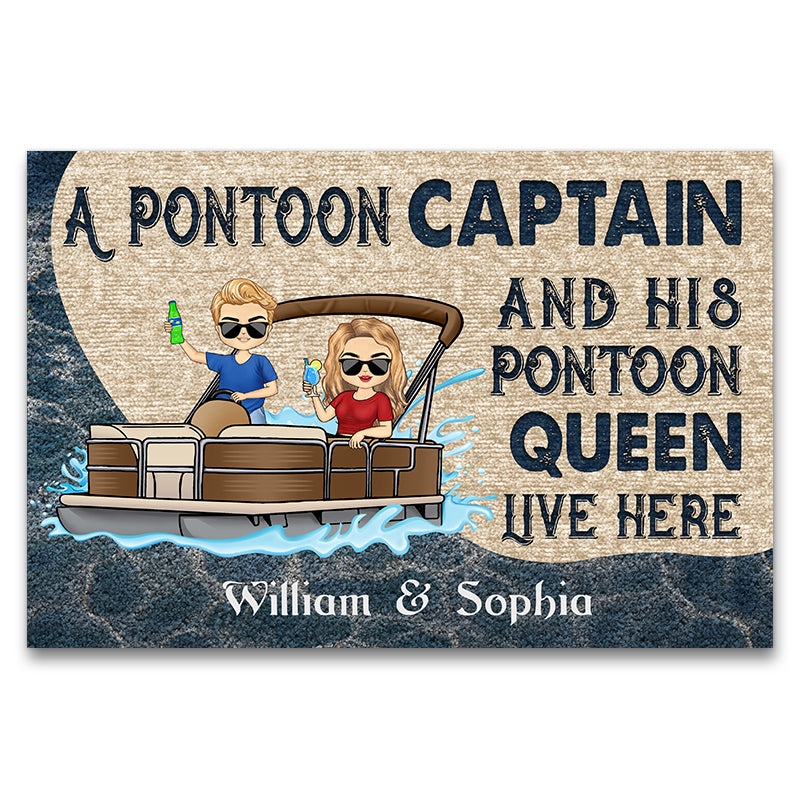 A Pontoon Captain And His Pontoon Queen Live Here - Couple Gift