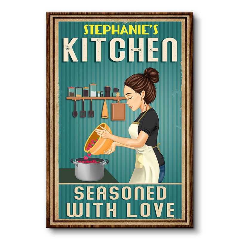 Kitchen Seasoned With Love Baking Cooking - Personalized Custom Poster