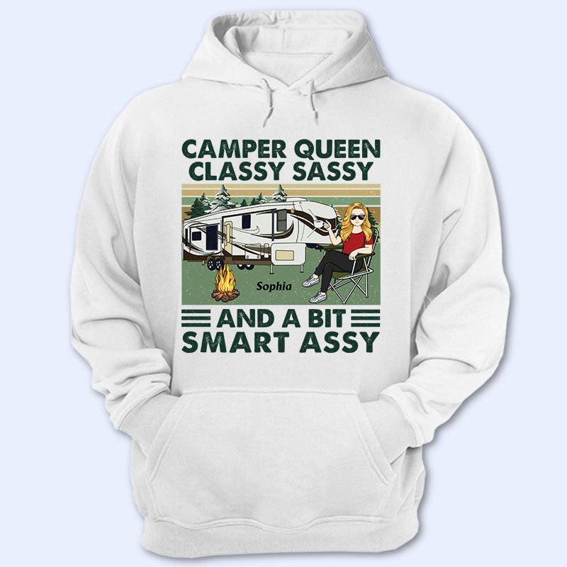 Camper Queen Classy Sassy - Gift For Camping Lovers - Personalized Custom T Shirt