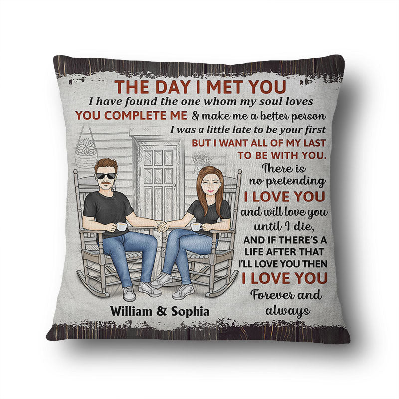 Family Couple The Day I Met You - Couple Gift - Personalized Custom Pillow