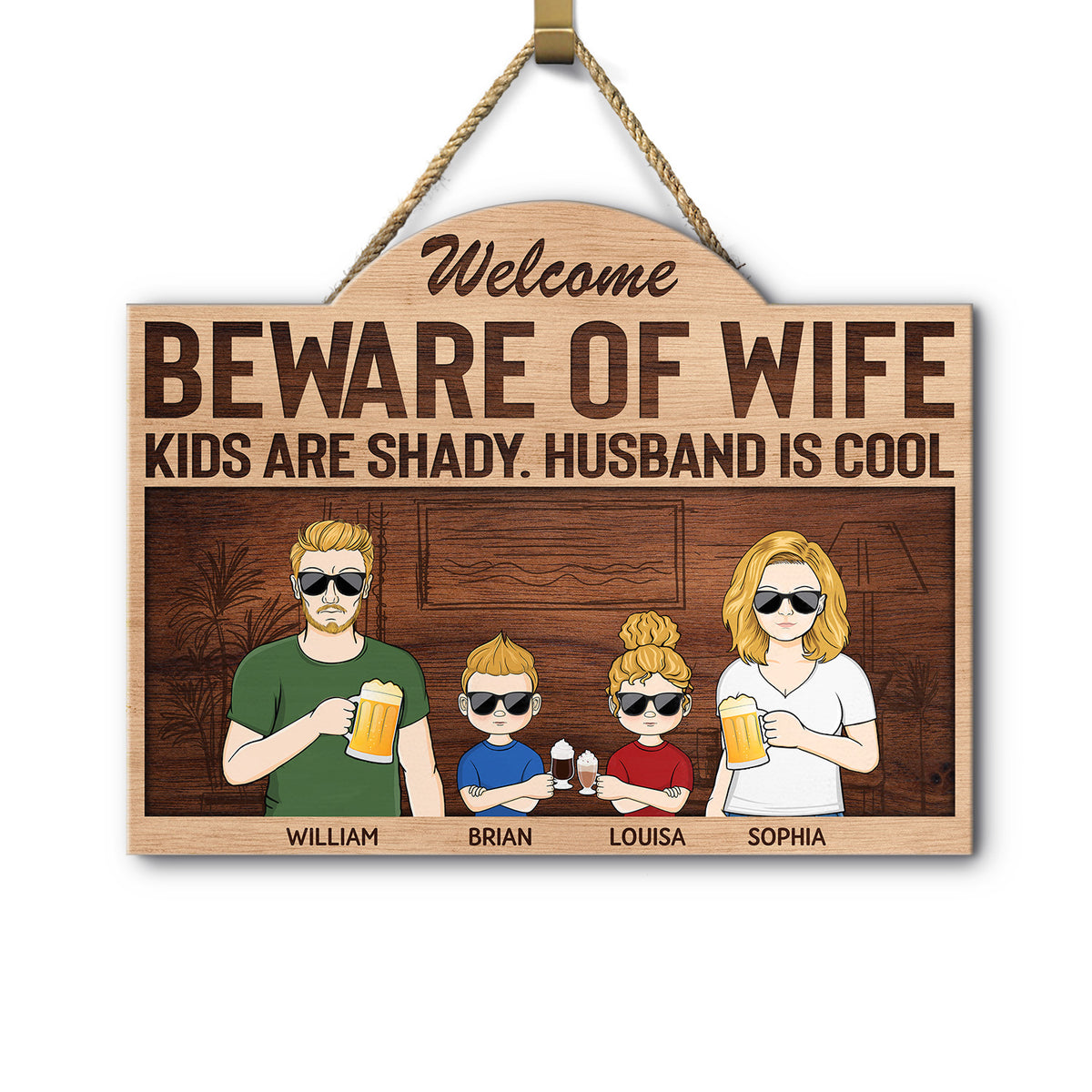 Beware Of Wife Kids Are Shady Husband Is Cool Couple - Anniversary, Bi -  Wander Prints™