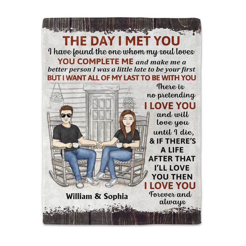 Family Couple The Day I Met You - Couple Gift - Personalized Custom Blanket